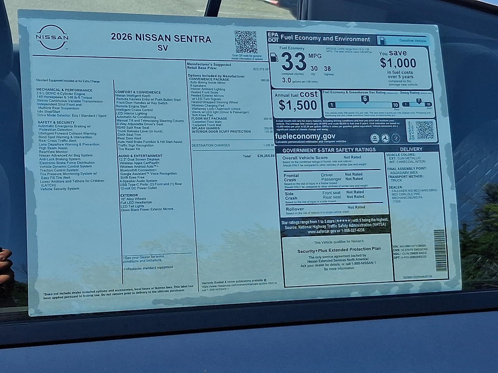 2026 Nissan Sentra SV