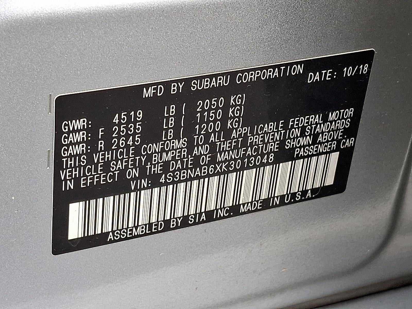 2019 Subaru Legacy 2.5i