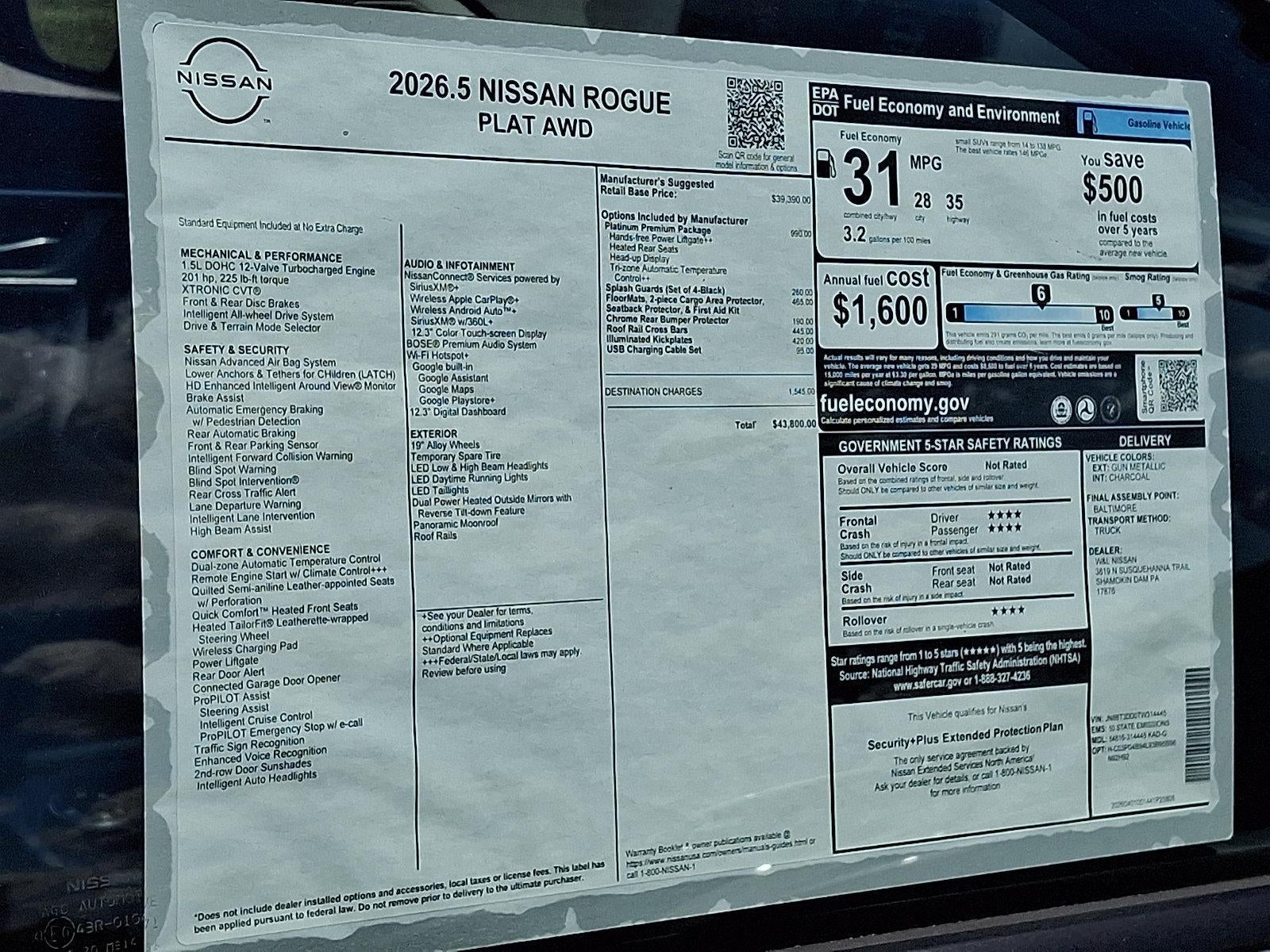 2026 Nissan Rogue Platinum
