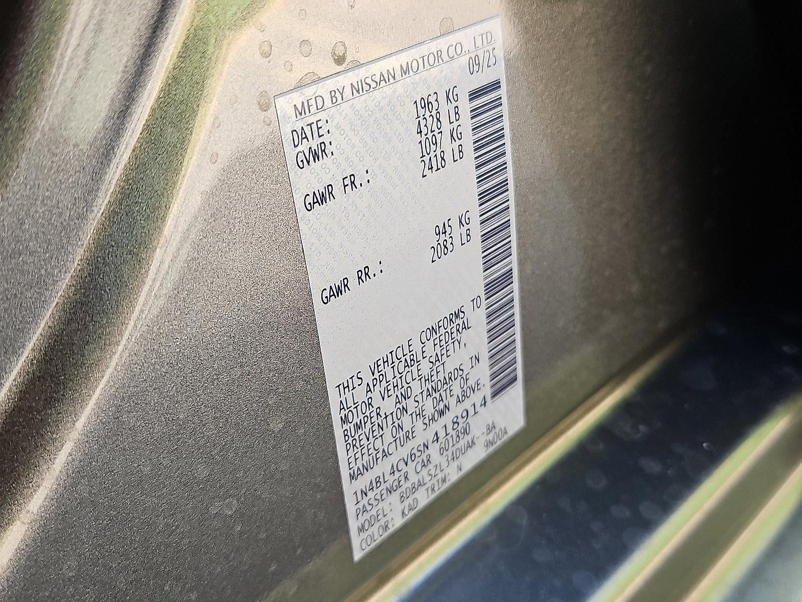 2025 Nissan Altima SR