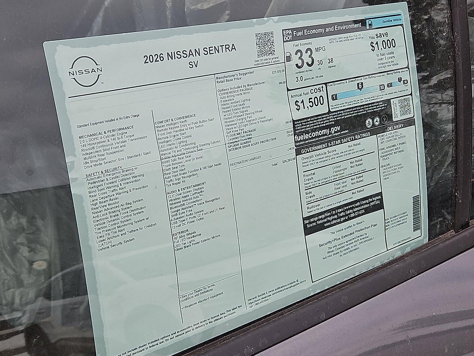 2026 Nissan Sentra SV