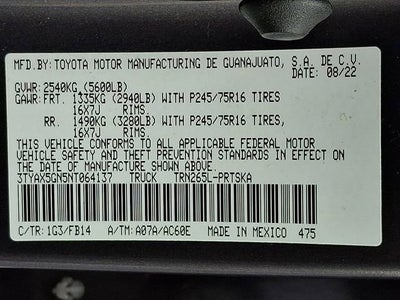 2022 Toyota Tacoma SR