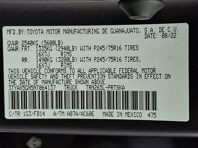 2022 Toyota Tacoma SR