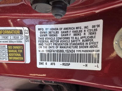 2006 Honda Civic Sedan LX AT