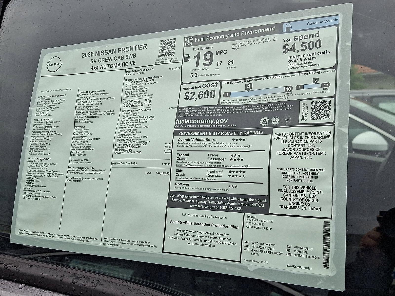 2026 Nissan Frontier Crew Cab SV