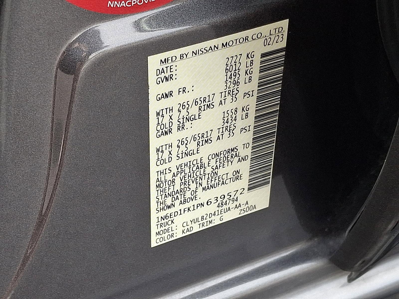 2023 Nissan Frontier Crew Cab 4x4 SV Auto Long Bed