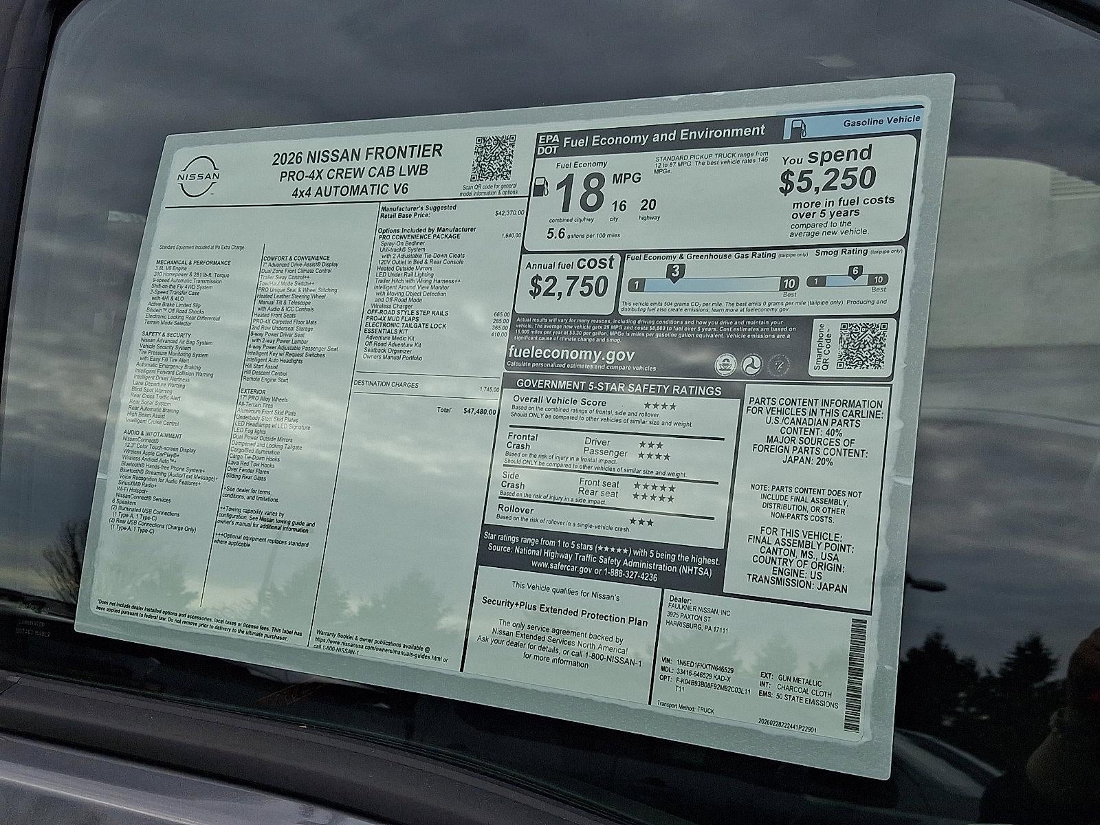 2026 Nissan Frontier Crew Cab PRO-4X® Long Bed