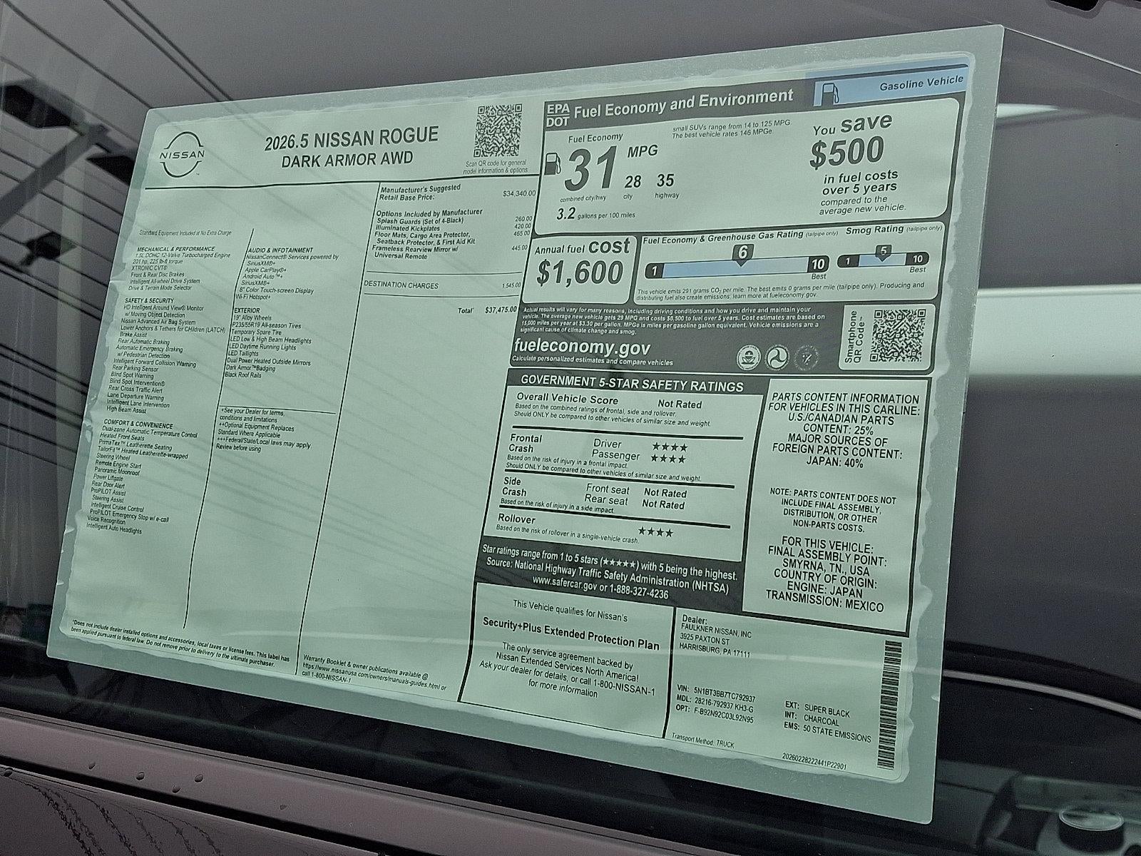 2026 Nissan Rogue 2026.5 AWD Dark Armor