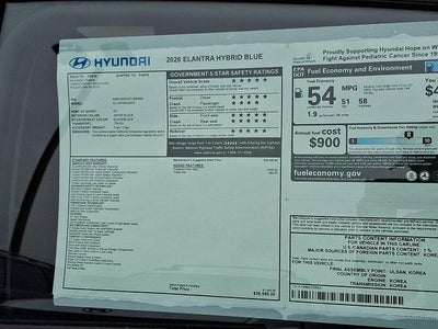 2026 Hyundai ELANTRA Hybrid Blue