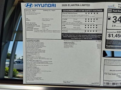 2026 Hyundai ELANTRA Limited
