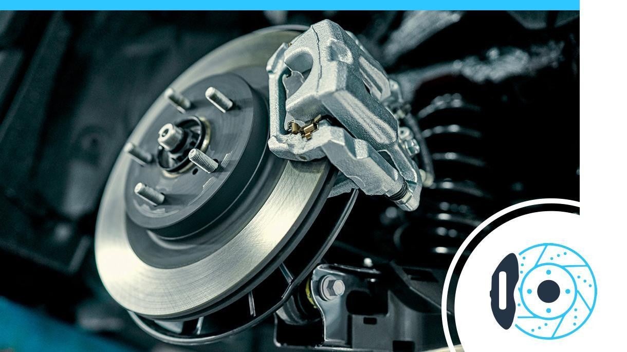 Close up of a vehicle brake.