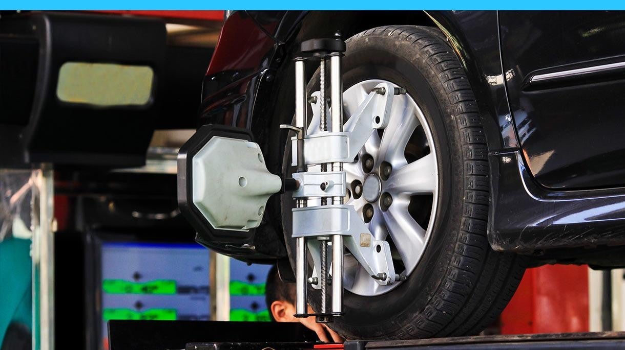 tire alignment tool on a tire