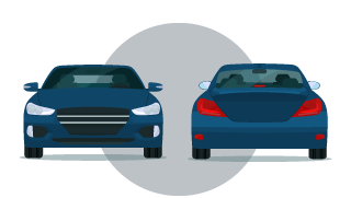 Front and rear car icon