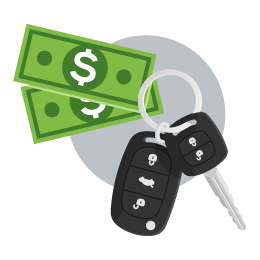Vehicle key with cash