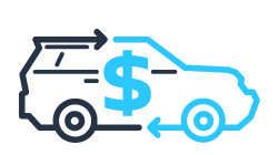 graphic of arrows outlining a vehicle